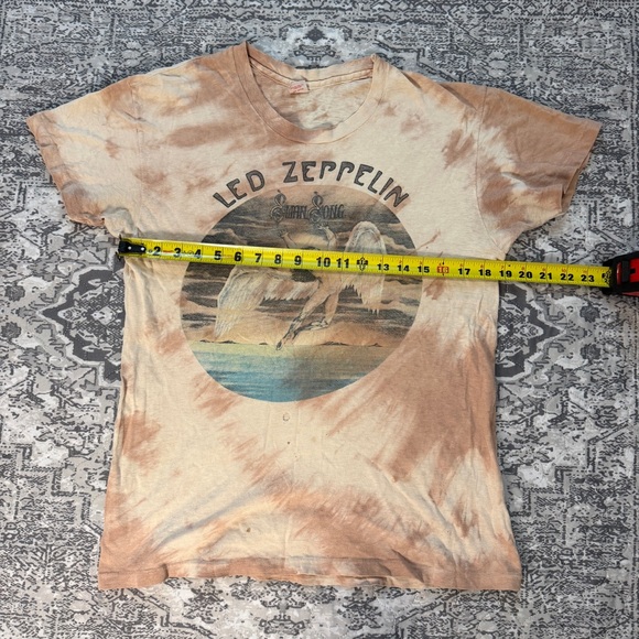 Very Rare Vintage 1970s Led Zeppelin Swan Song Tie-Dye T-Shirt sz Large - Picture 4 of 10